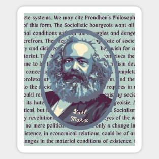 Karl Marx Portrait and Quote Sticker